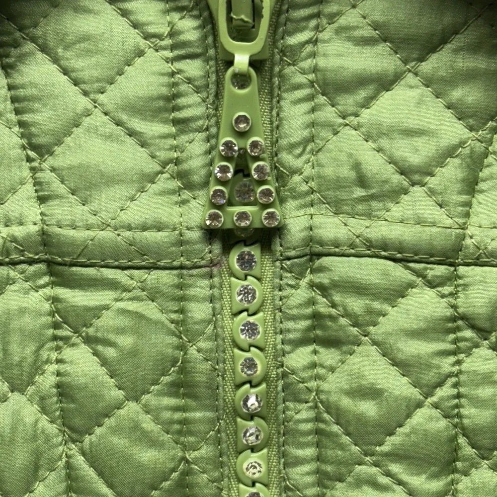 Vtg Quacker Factory Silk Jacket 3X Quilted Embroidery Grannycore Rhinestone Lady